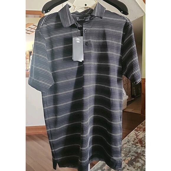 Under Armour NWT Men’s Small Loose Polo Shirt Blue 100%Polyester A120 Golf Nice - Picture 1 of 4